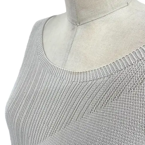 Eileen Fisher  Mixed Knit Tunic Sweater Top Bone‎ Gray Cream Size Small