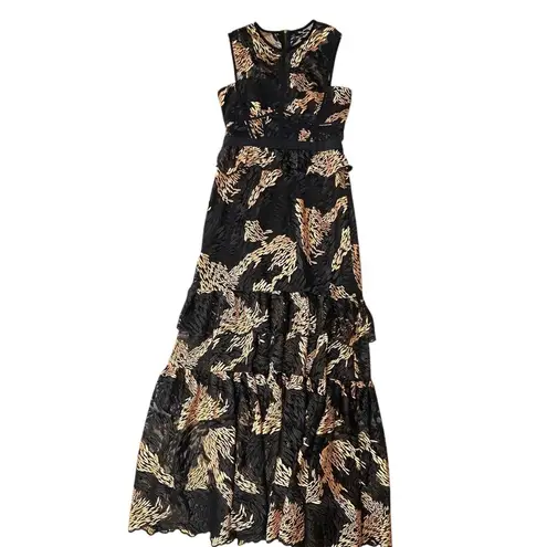 Three Floor Revolve Pine For You Dress Black Maxi Size 4 ($555) Wedding Formal