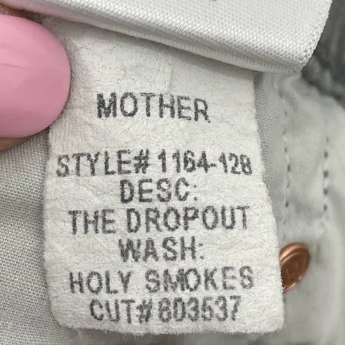 MOTHER The Dropout Jeans in Holy Smokes Size 26 Black Grey Wash