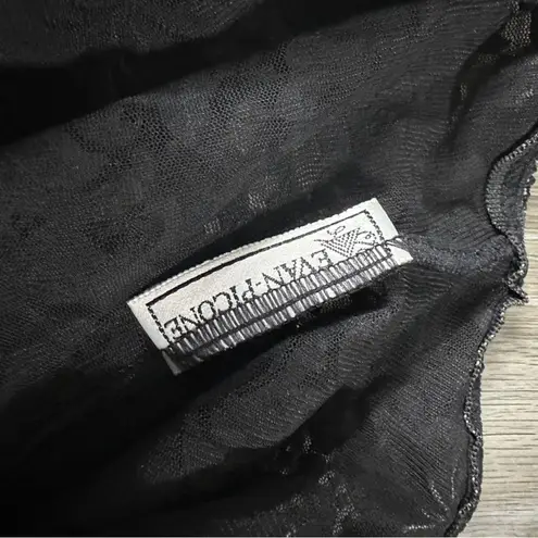 Vintage Evan Picone Black Lace Sleeveless Intimate Lingerie Slip Dress Size L Size L