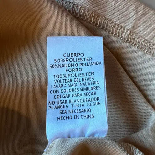 TCEC Tan / Champaign Chiffon Babydoll Mini Dress Holiday Cottagecore Fairy -Med