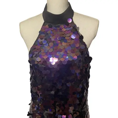 Bronx and Banco Chantal Noir Gown Dress In Black Multi Women's 8 Sequin