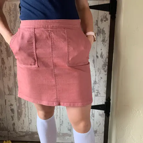 prAna pink stretchy Denim skirt