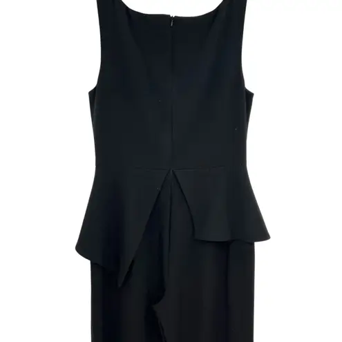 Black Halo Black Halo Kasia Peplum Cropped Jumpsuit Sleeveless Ruffle Black Size 12