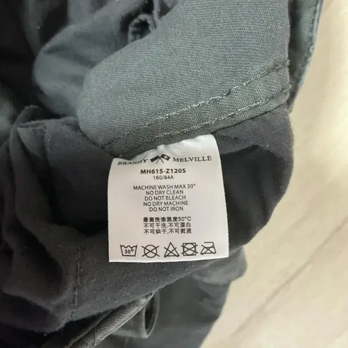 Brandy Melville Y2K  Cargo Pants Dark Gray Cotton Relaxed Fit Drawstring Waist