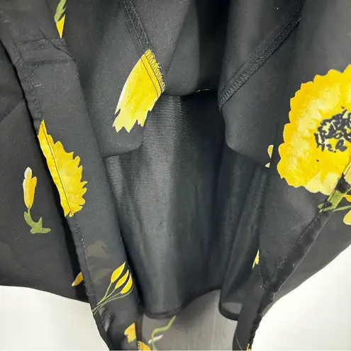 American Vintage Vintage Y2K Fairycore Yellow Sunflower Black Midi Skirt Size Medium Early 2000s