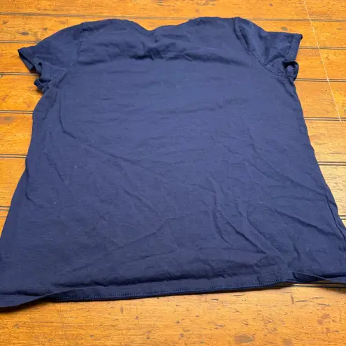 Smokey Bear Please Be Careful With Fire T Shirt Navy Blue Women's Graphic Tee Size L