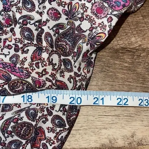 Shoshanna "Alina" Women’s 100% Silk White/Multi Paisley Blouson Dress Sz 8