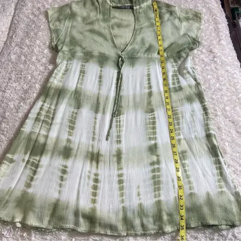 Raya Sun Beach Boutique Sage Green Tie Dye Sundress Coverup L Large