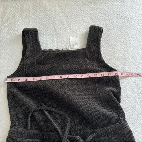 Missing You Already Corduroy Square Neck Jumpsuit Black Size L