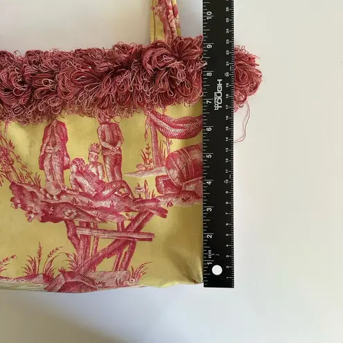 Millie Bags Yellow Pink vintage y2k fringe fabric purse, unique handbag