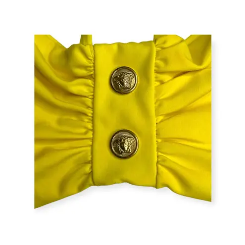 Versace Gianni Beachwear ♔ Gold Medusa Heads Bandeau Bikini Top ♔ Yellow ♔ 2