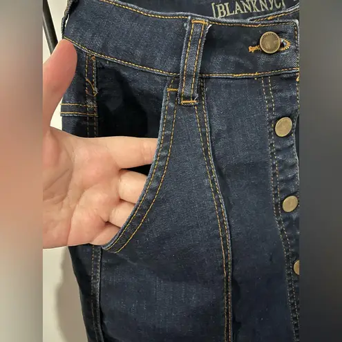 BLANK NYC Blue A-Line Jean Skirt Snap Buttons Rodeo Western Chic Cotton Rayon 24