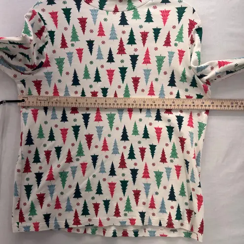 Christmas Mock Neck Size XL Holiday Party Base Layer Festive Cotton Long Sleeve White