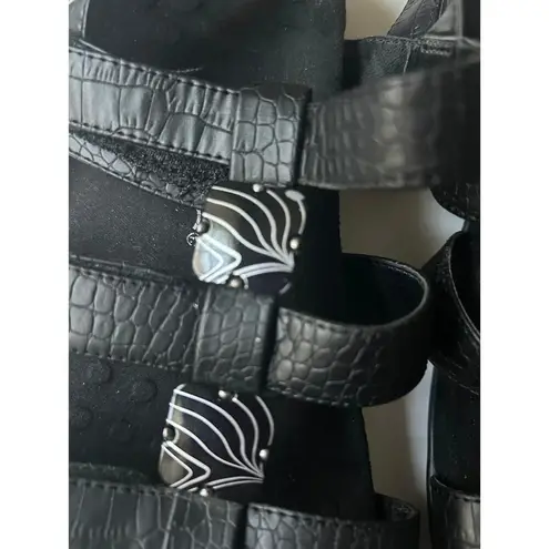 Vionic Amber Slingback Sandals Women’s Size 9 Black Croc Print