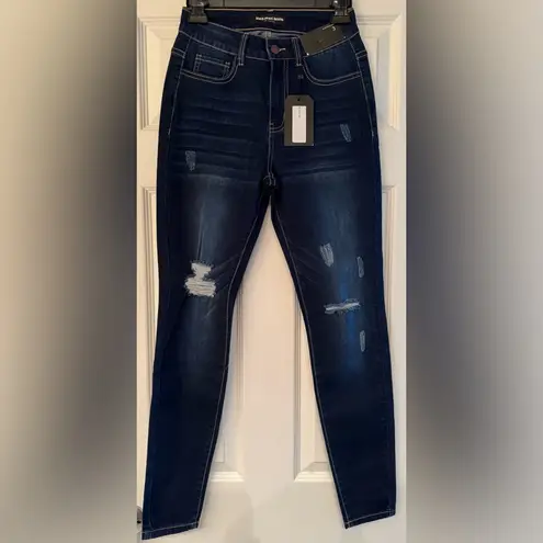 Black Pearl Denim Los Angeles Indigo Women’s Blue Distressed Skinny Jean Size 3