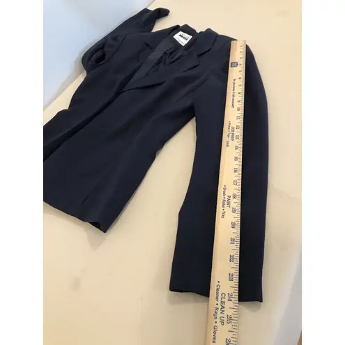 Leslie Fay Women’s Blazer 10 Navy Button Career Jacket Lapel Notch Collar Preppy