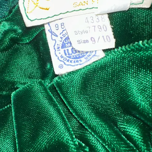 Vintage Lorrie Deb Emerald Green Velvet Plaid Maxi Dress Emma Bridgerton 9/10