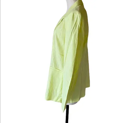 Apt. 9 NWOT  Lime Green Linen Rayon Blend Double Breasted Blazer XL