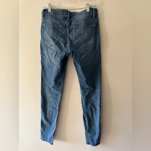 KanCan Skinny Dark Wash Distressed Raw Hem Jeans Blue Size 28