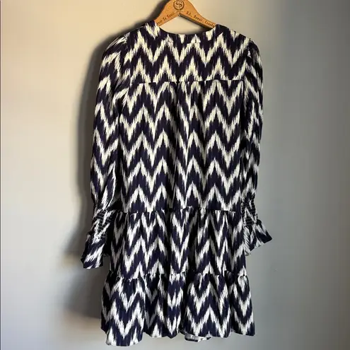 Tuckernuck Pomander Place Kenzo Ikat Navy Blue White Mini Dress Size M