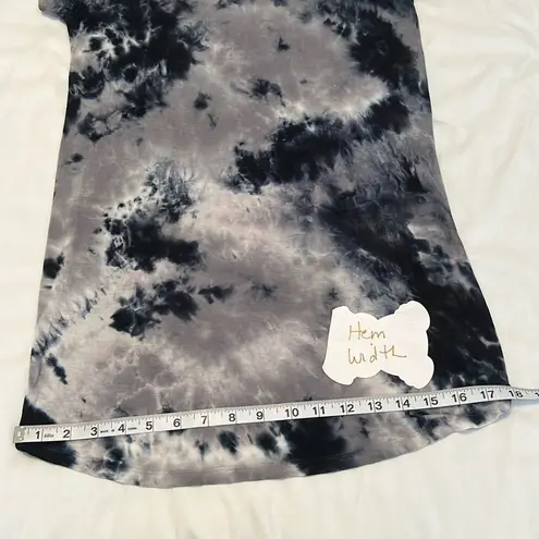 Time & Tru size small short sleeve black and grey tie dye knot front tunic EUC