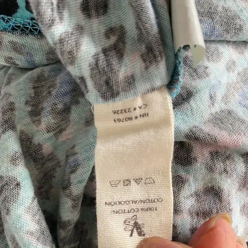 Vintage Beach Tees sz XS blue pink cheetah print 100% cotton mini dress