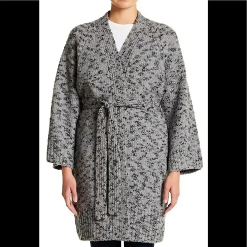 Vince  Marled Wool Blend Belted Gray Coat