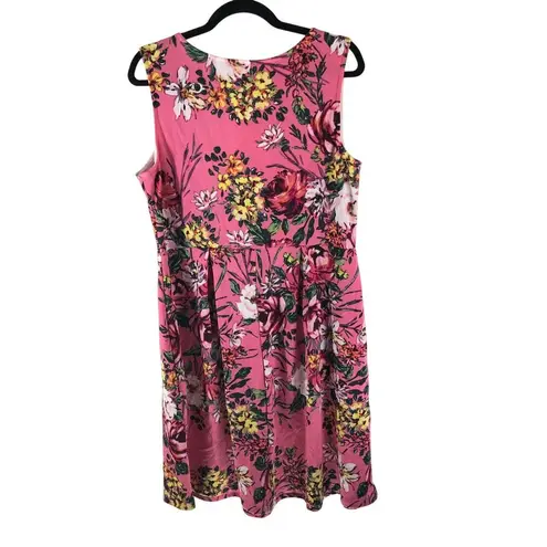 Gilli Dress A Line Pleated Sleeveless Stretch Floral Pink L? Size L