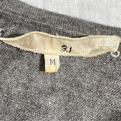 3.1 Phillip Lim Silk Cashmere Dress Med Luxe Gold Buttons Pockets Quiet Luxury