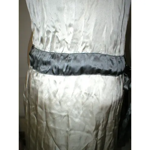 &merci Womens 2 NWT New Italy Designer Merci Silk Dress 38 IT Belt Sleeveless Tan Gray