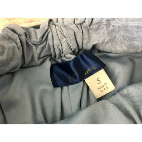 Denim Jean Skirt Tie Bow Mini Short Wrap Lined Small USA Short Juniors Festival Blue