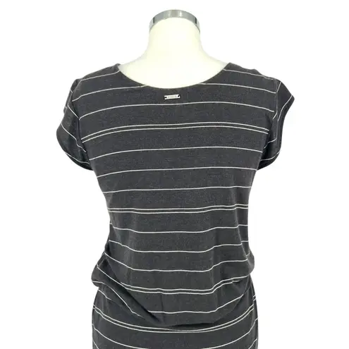 prAna Striped Janey Foundation Dress Black Charcoal White Tencel Size Medium