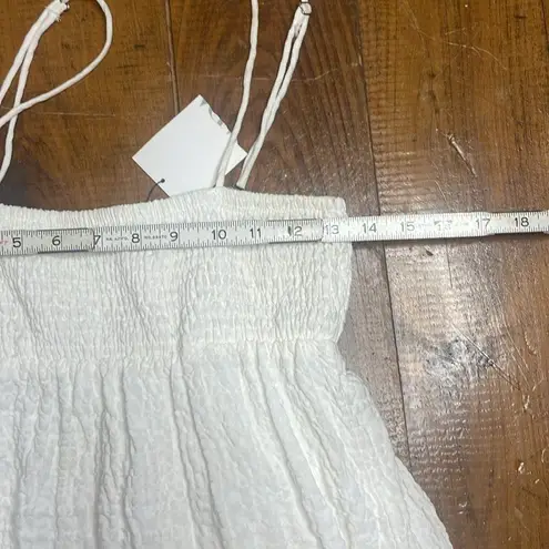 ZARA NWT  white Muslin Tiered and smocked mini dress Medium