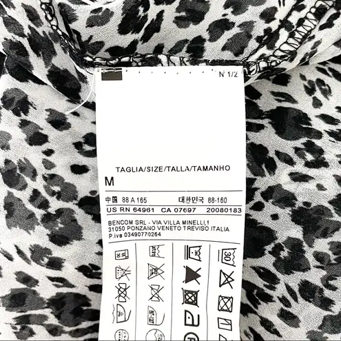 United Colors Of Benetton United Colors Benetton Animal Print Sheer Hi Lo Blouse 3/4 Sleeves Medium