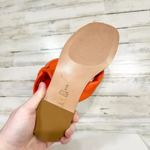 Schutz Sandals Women Size 8 Puffy Fairy Leather Slide Puffed Cross Over Summer