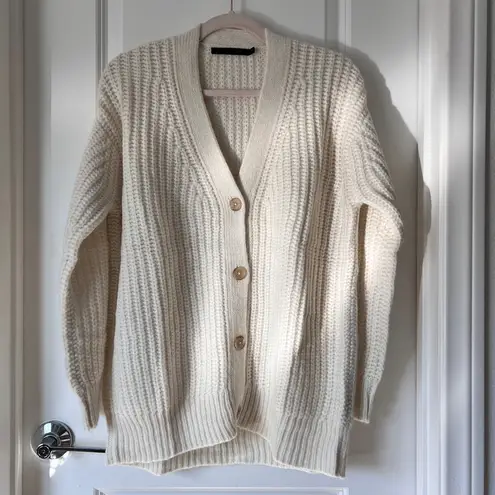 Jenni Kayne Alpaca Cocoon Cardigan Ivory XXS Oversized Knit Sweater NWOT