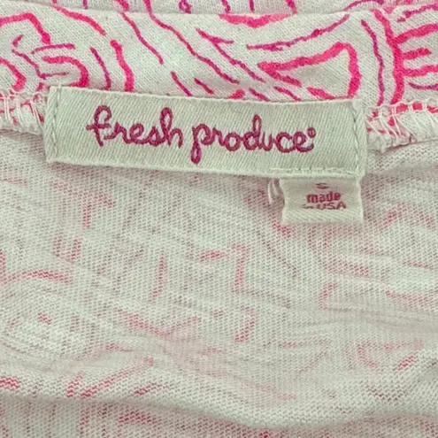 Fresh Produce  Dalia Pink Paisley Print 3/4 Sleeve Cotton Dress Pockets USA