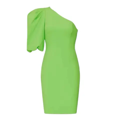 Black Halo - Cooper One-Shoulder Sheath Dress Neon Lime Green Sz 10