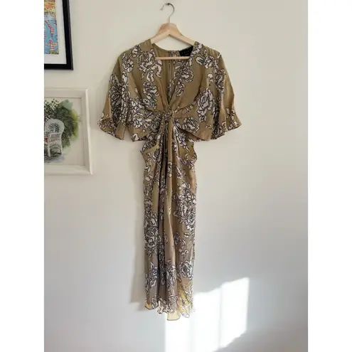 HATCH The Thea Maternity Green Floral Dress Size 2