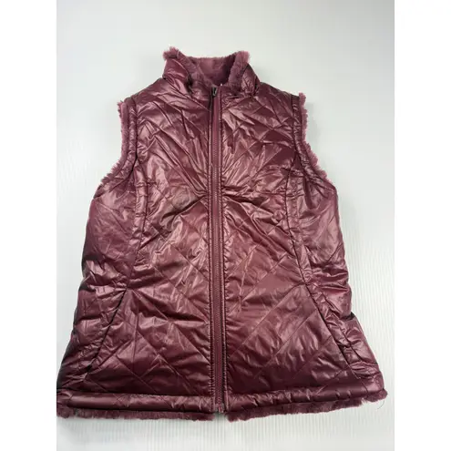 Original Use Original Reversible Faux Fur Vest Sleeveless Plush Purple Vest Size M