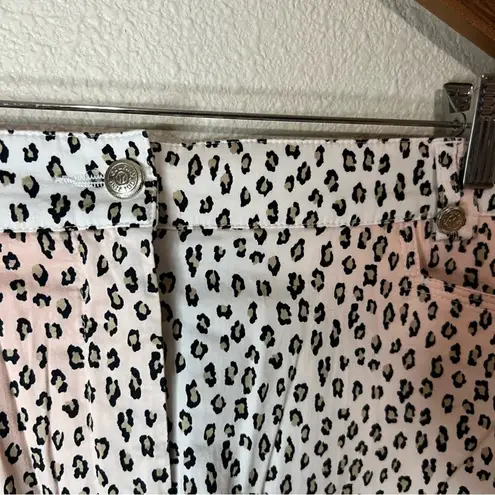 Golfino cheetah animal leopard print pleated Ed front skirt skort 12 White