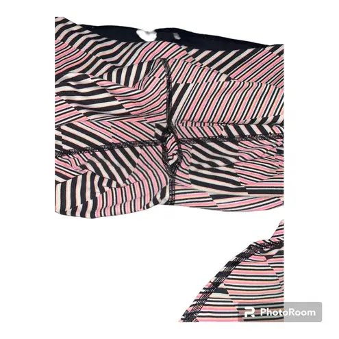 Victoria's Secret Sport VSX Orange & Pink Geometric Striped Athletic Leggings Size Small