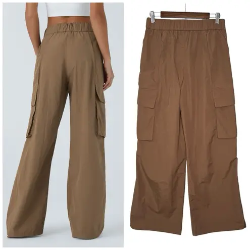 Halara NWT S High Waisted Multi Pockets Wide Leg Casual Cargo Pants Hiking Nylon