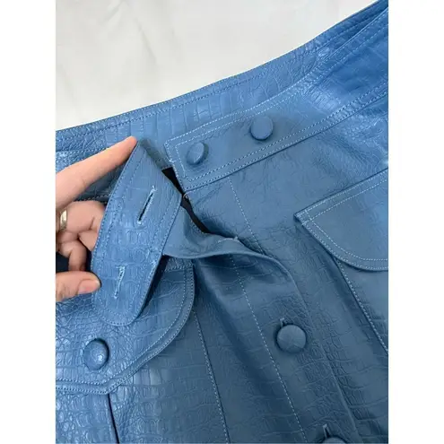 FRNCH DARY CROC EMBOSSED FAUX LEATHER SKIRT Size L