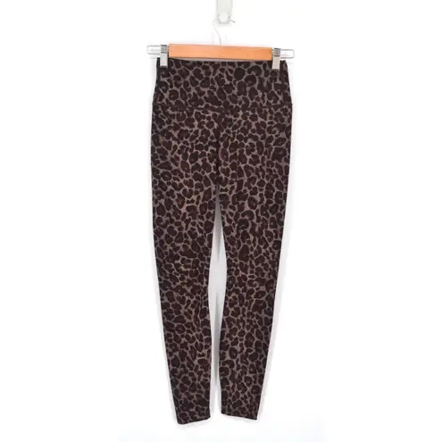 Varley Luna High Rise 7/8 Legging Compressive Yoga Tort Leopard Brown Women's XS