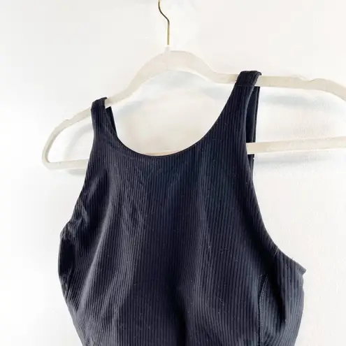 Lululemon  Align Ribbed High-Neck Tank Built In Shelf Bra Removable Cups Black 6