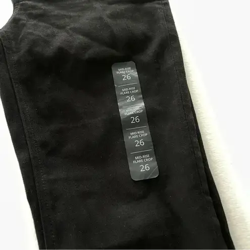 J Crew Factory Flare crop black jeans 26 NWOT