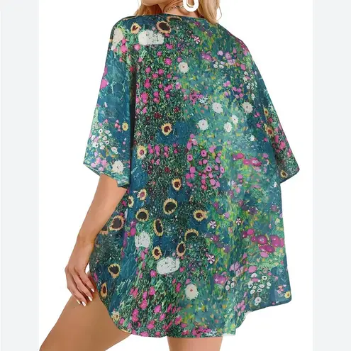 Floral woman’s Kimono Cardigan size 3XL Green