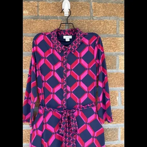 Monsoon Gabby Geo Print Shirt Dress size 8
